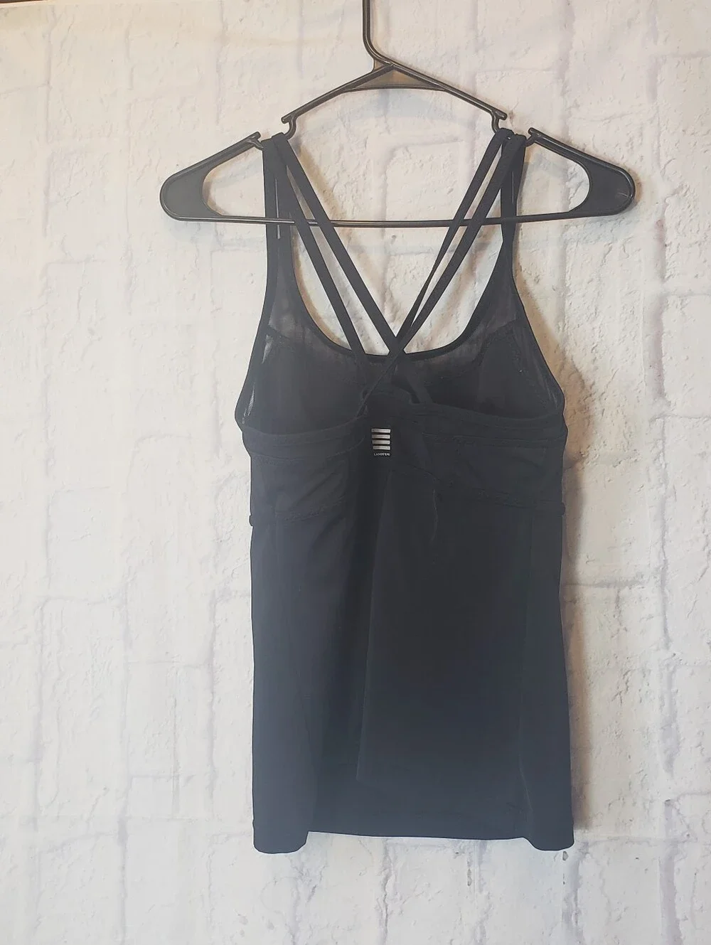 LAND'S END Black Strappy Tankini Top Swimsuit 6